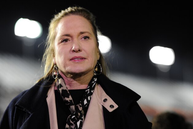 DAYTONA BEACH, FL - FEBRUARY 20:  Lesa France Kennedy, Chief Executive Officer of International Speedway Corporation takes part in pre-race ceremonies for the NASCAR Camping World Truck Series NextEra Energy Resources 250 at Daytona International Speedway on February 20, 2015 in Daytona Beach, Florida.  (Photo by Jared C. Tilton/Getty Images)