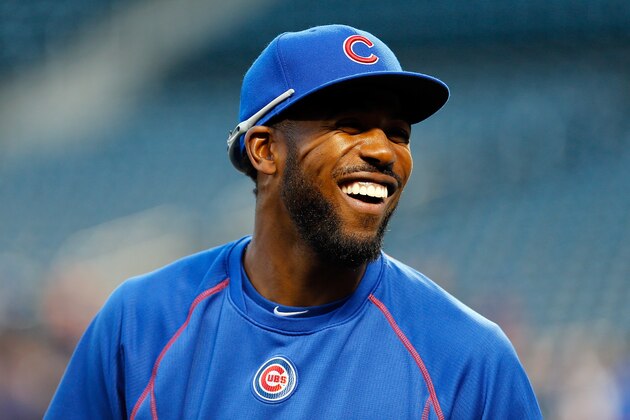 NEW YORK, NY - OCTOBER 17:  Dexter Fowler #24 of the Chicago Cubs looks on during batting practice prior to game one of the 2015 MLB National League Championship Series against the New York Mets at Citi Field on October 17, 2015 in the Flushing neighborhood of the Queens borough of New York City.  (Photo by Mike Stobe/Getty Images)