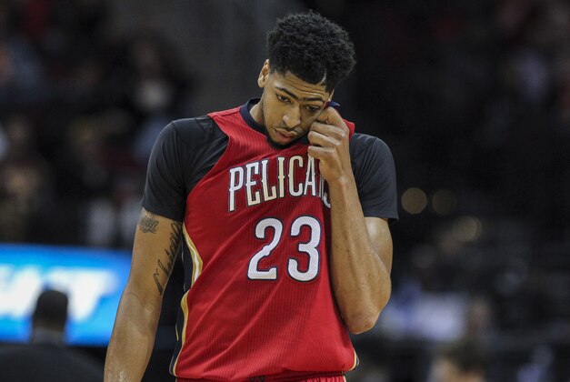 Dec 2, 2015; Houston, TX, USA; New Orleans Pelicans forward Anthony Davis (23) walks onto the court after a timeout during the fourth quarter against the Houston Rockets at Toyota Center. The Rockets defeated the Pelicans 108-101. Mandatory Credit: Troy Taormina-USA TODAY Sports