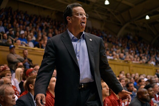 DURHAM, NC - DECEMBER 02:  Head coach Tom Crean of the Indiana Hoosiers reacts during a game against the Duke Blue Devils at Cameron Indoor Stadium on December 2, 2015 in Durham, North Carolina.  (Photo by Grant Halverson/Getty Images)