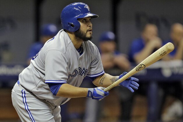 Toronto Blue Jays' Dioner Navarro watches his home run off Tampa Bay Rays starting pitcher Chris Archer during the fifth inning of a baseball game Tuesday, June 23, 2015, in St. Petersburg, Fla. (AP Photo/Chris O'Meara) Toronto Blue Jays' Dioner Navarro watches his home run off Tampa Bay Rays starting pitcher Chris Archer during the fifth inning of a baseball game Tuesday, June 23, 2015, in St. Petersburg, Fla. (AP Photo/Chris O'Meara)