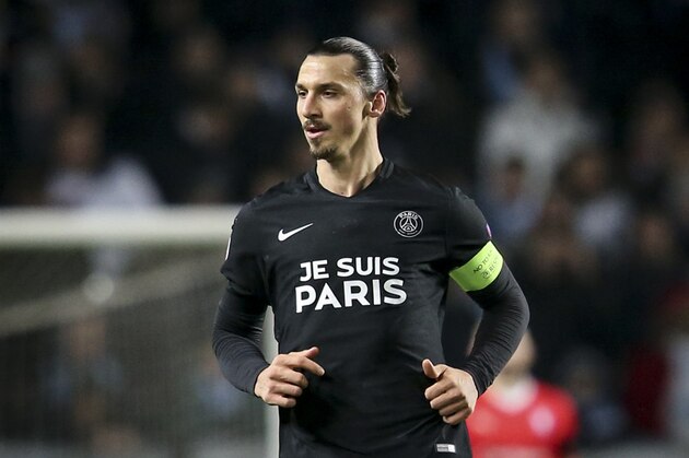 Paris SG's Zlatan Ibrahimovic wears the Je Suis Paris jersey during the Champions League Group A soccer match between Malmo FF and Paris Saint-Germain FC at Malmo New Stadium in Malmo, Sweden, Wednesday Nov. 25, 2015. (Andreas Hillergren/TT via AP) SWEDEN OUT Paris SG's Zlatan Ibrahimovic wears the Je Suis Paris jersey during the Champions League Group A soccer match between Malmo FF and Paris Saint-Germain FC at Malmo New Stadium in Malmo, Sweden, Wednesday Nov. 25, 2015. (Andreas Hillergren/TT via AP) SWEDEN OUT