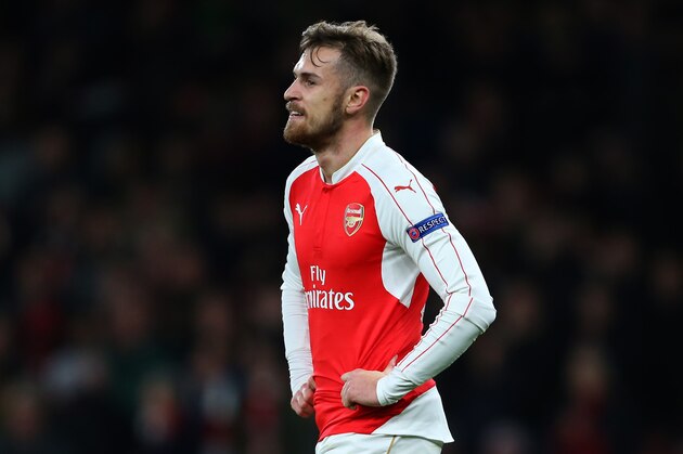 LONDON, ENGLAND - NOVEMBER 24:  Aaron Ramsey of Arsenal during the UEFA Champions League match between Arsenal and Dinamo Zagreb at the Emirates Stadium on November 24, 2015 in London, United Kingdom.  (Photo by Catherine Ivill - AMA/Getty Images)