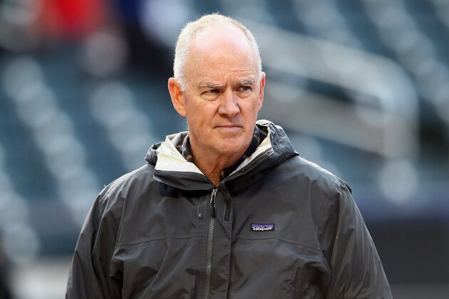 NEW YORK, NY - APRIL 21:  Mets General Manager Sandy Alderson attends batting practice prior to a game between the New York Mets and the Atlanta Braves at Citi Field on April 21, 2015  in the Flushing neighborhood of the Queens borough of New York City.  (Photo by Alex Trautwig/Getty Images)
