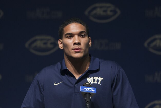 Jul 20, 2015; Pinehurst, NC, USA;  Pittsburgh Panthers player James Conner speaks to the media during the ACC football kickoff at Pinehurst Resort. Mandatory Credit: Jeremy Brevard-USA TODAY Sports