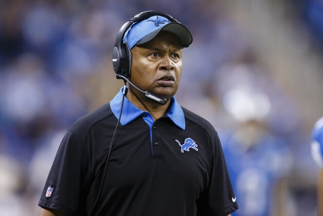 Detroit Lions head coach Jim Caldwell on the sideline against the Green Bay Packers during an NFL football game at Ford Field in Detroit, Thursday, Dec. 3, 2015. (AP Photo/Rick Osentoski)