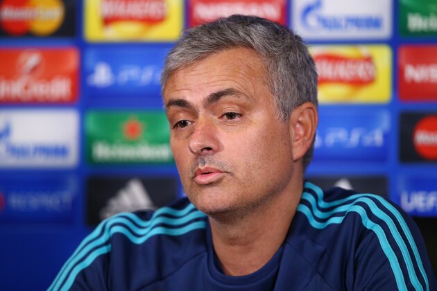 COBHAM, ENGLAND - DECEMBER 08:  Jose Mourinho  the manager of Chelsea speaks to the media during a press conference at the Chelsea Training Ground on December 8, 2015 in Cobham, England.  (Photo by Clive Rose/Getty Images)