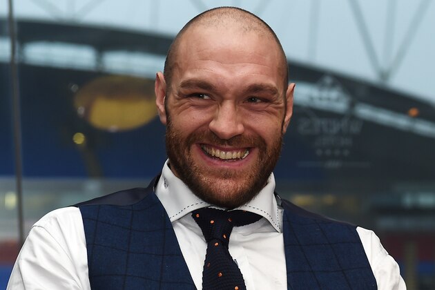 Britain's world heavyweight champion Tyson Fury takes part in a press conference in Bolton, north west England on November 30, 2015. Tyson Fury was crowned the new world heavyweight champion on November 28, ending Wladimir Klitschko's nine-year reign as champion in 12 rounds.
AFP PHOTO/PAUL ELLIS / AFP / PAUL ELLIS        (Photo credit should read PAUL ELLIS/AFP/Getty Images)