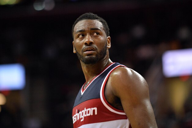 Dec 1, 2015; Cleveland, OH, USA; Washington Wizards guard John Wall (2) looks on from the court during the fourth quarter against the Cleveland Cavaliers at Quicken Loans Arena. Mandatory Credit: Ken Blaze-USA TODAY Sports