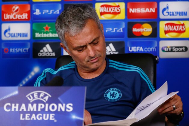 COBHAM, ENGLAND - DECEMBER 08:  Jose Mourinho  the manager of Chelsea speaks to the media during a press conference at the Chelsea Training Ground on December 8, 2015 in Cobham, England.  (Photo by Clive Rose/Getty Images)