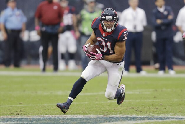 Houston Texans' Shiloh Keo (31) during the fourth quarter of an NFL football game against the St. Louis Rams, Sunday, Oct. 13, 2013, in Houston, Texas. The Rams won 38-13. (AP Photo/Eric Gay)