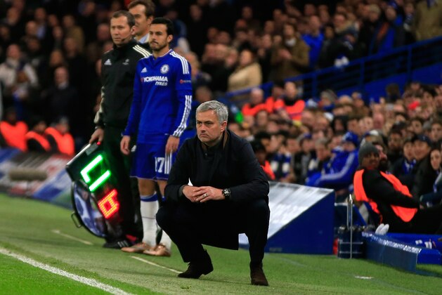 Chelsea manager Jose Mourinho follows the action from the sidelines during the Champions League group G soccer match between Chelsea and FC Porto at Stamford Bridge stadium in London, Wednesday, Dec. 9, 2015.(AP Photo/Alastair Grant) Chelsea manager Jose Mourinho follows the action from the sidelines during the Champions League group G soccer match between Chelsea and FC Porto at Stamford Bridge stadium in London, Wednesday, Dec. 9, 2015.(AP Photo/Alastair Grant)