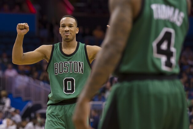 Boston Celtics guard Isaiah Thomas (4) gestures after drawing a foul against the Orlando Magic during the second half of an NBA basketball game, Sunday, Nov. 29, 2015, in Orlando, Fla. Orlando won, 110-91.(AP Photo/Scott Audette)