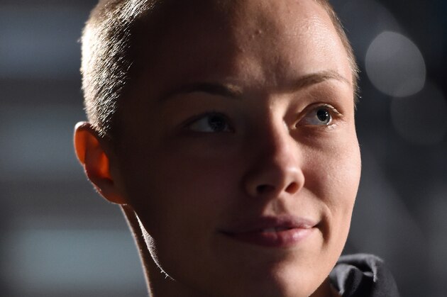 LAS VEGAS, NEVADA - DECEMBER 09:  Rose Namajunas waits backstage during the UFC Fight Night weigh-in event at MGM Grand Garden Arena on December 9, 2015 in Las Vegas, Nevada. (Photo by Mike Roach/Zuffa LLC/Zuffa LLC via Getty Images)