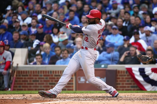 CHICAGO, IL - OCTOBER 13: Jason Heyward #22 of the St. Louis Cardinals hits a single in the sixth inning against the Chicago Cubs during game four of the National League Division Series at Wrigley Field on October 13, 2015 in Chicago, Illinois. (Photo by Jonathan Daniel/Getty Images) CHICAGO, IL - OCTOBER 13: Jason Heyward #22 of the St. Louis Cardinals hits a single in the sixth inning against the Chicago Cubs during game four of the National League Division Series at Wrigley Field on October 13, 2015 in Chicago, Illinois. (Photo by Jonathan Daniel/Getty Images)