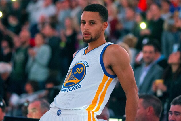 Nov 27, 2015; Phoenix, AZ, USA; Golden State Warriors guard Stephen Curry against the Phoenix Suns at Talking Stick Resort Arena. The Warriors defeated the Suns 135-116. Mandatory Credit: Mark J. Rebilas-USA TODAY Sports