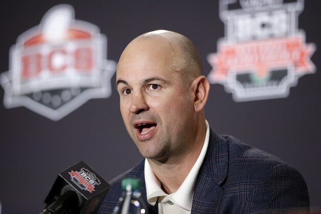 Florida State defensive coordinator Jeremy Pruitt speaks during a news conference on Thursday, Jan. 2, 2014, in Newport Beach, Calif. Florida State is scheduled to play Auburn on Monday, Jan. 6, in the BCS national championship NCAA college football game. (AP Photo/Jae C. Hong)