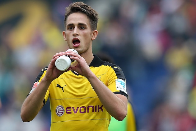 Dortmund's Belgian midfielder Adnan Januzaj is pictured after the German first division Bundesliga football match Hannover 96 v Borussia Dortmund, in Hannover, on September 12, 2015.  AFP PHOTO /  RONNY HARTMANN  RESTRICTIONS: DURING MATCH TIME: DFL RULES TO LIMIT THE ONLINE USAGE TO 15 PICTURES PER MATCH AND FORBID IMAGE SEQUENCES TO SIMULATE VIDEO.  == RESTRICTED TO EDITORIAL USE == FOR FURTHER QUERIES PLEASE CONTACT DFL DIRECTLY AT + 49 69 650050.        (Photo credit should read RONNY HARTMANN/AFP/Getty Images)