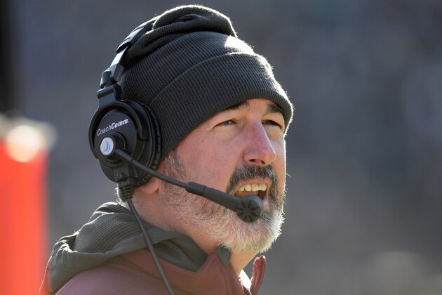 Fordham head coach Joe Moorhead watches his team play against Army during the first half of an NCAA college football game on Saturday, Nov. 22, 2014, in West Point, N.Y. (AP Photo/Hans Pennink)