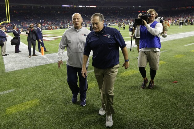 New England Patriots head coach Bill Belichick walks off the field after their NFL football game against the Houston Texans on Sunday, Dec. 13, 2015, in Houston. (AP Photo/David J. Phillip)