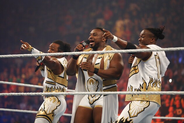 NEW YORK, NY - AUGUST 23: New Day enter the ring at the WWE SummerSlam 2015 at Barclays Center of Brooklyn on August 23, 2015 in New York City. (Photo by JP Yim/Getty Images) NEW YORK, NY - AUGUST 23: New Day enter the ring at the WWE SummerSlam 2015 at Barclays Center of Brooklyn on August 23, 2015 in New York City. (Photo by JP Yim/Getty Images)