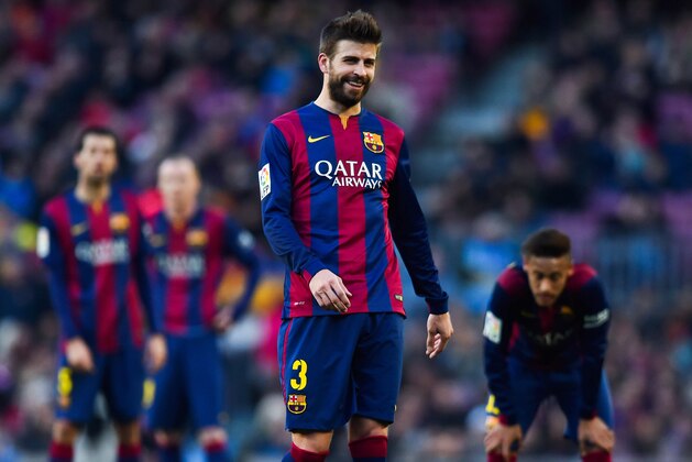 Gerard Pique of FC Barcelona looks on during the La Liga match between FC Barcelona and Malaga CF at Camp Nou on February 21, 2015 in Barcelona, Spain.  (Photo by David Ramos/Getty Images)
