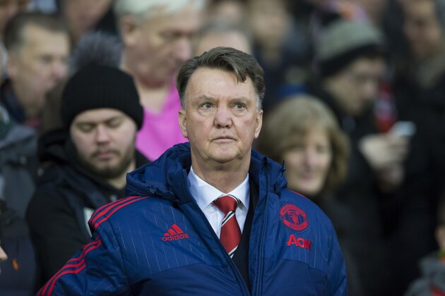 Manchester United's manager Louis van Gaal takes to the touchline before the English Premier League soccer match between Manchester United and West Ham United at Old Trafford Stadium, Manchester, England, Saturday, Dec. 5, 2015. (AP Photo/Jon Super)