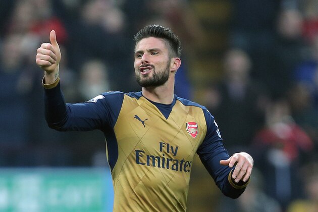 BIRMINGHAM, ENGLAND - DECEMBER 13:  Olivier Giroud of Arsenal during the Barclays Premier League match between Aston Villa and Arsenal at Villa Park on December 13, 2015 in Birmingham, England.  (Photo by James Baylis - AMA/Getty Images)