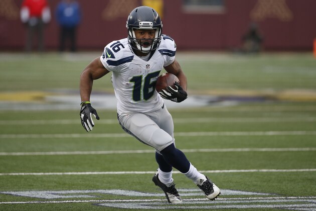 Seattle Seahawks wide receiver Tyler Lockett (16) returns a kick against the Minnesota Vikings in the first half of an NFL football game Sunday, Dec. 6, 2015 in Minneapolis. (AP Photo/Ann Heisenfelt) Seattle Seahawks wide receiver Tyler Lockett (16) returns a kick against the Minnesota Vikings in the first half of an NFL football game Sunday, Dec. 6, 2015 in Minneapolis. (AP Photo/Ann Heisenfelt)
