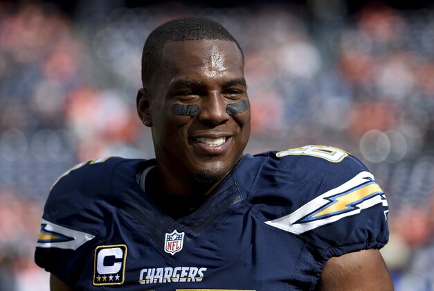 San Diego Chargers tight end Antonio Gates watches during warms up before an NFL football game against the Denver Broncos Sunday, Dec. 6, 2015, in San Diego. (AP Photo/Denis Poroy)