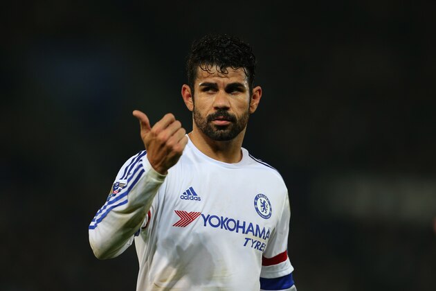 LEICESTER, ENGLAND - DECEMBER 14:  Diego Costa of Chelsea during the Barclays Premier League match between Leicester City and Chelsea at the King Power Stadium on December 14, 2015 in Leicester, England.  (Photo by Catherine Ivill - AMA/Getty Images)