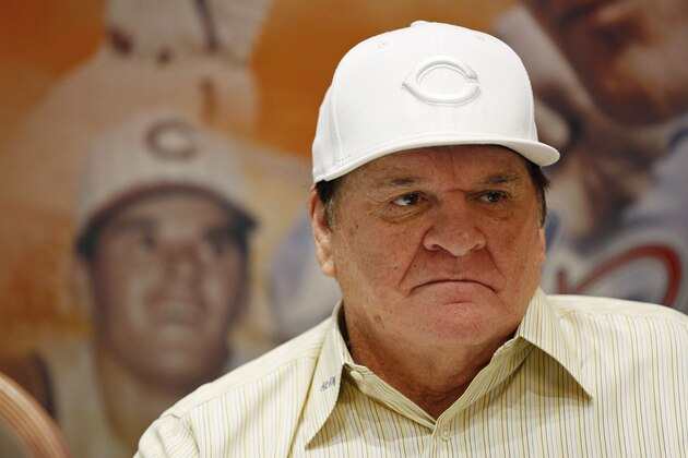 Pete Rose appears at an autograph signing event Monday, Dec. 14, 2015, in Las Vegas.  Baseball Commissioner Rob Manfred has rejected Rose's plea for reinstatement, citing his continued gambling and evidence that he bet on games when he was playing for the Cincinnati Reds. (AP Photo/John Locher)