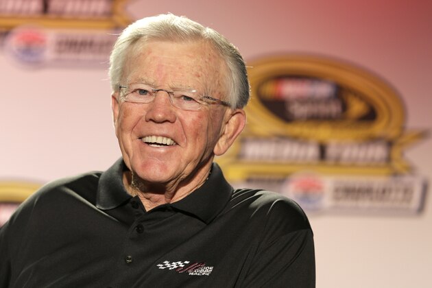 Team owner Joe Gibds talks to the media during a news conference at the NASCAR Sprint Cup auto racing Media Tour in Charlotte, N.C., Thursday, Jan. 30, 2014. (AP Photo)