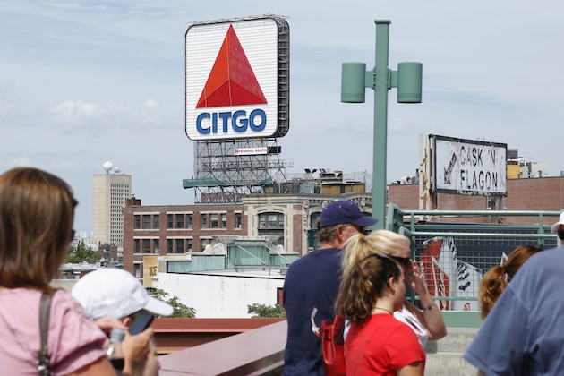 BOSTON, MA - AUGUST 8:  General view of the landmark Citgo sign outside the stadium as seen during the game between the Boston Red Sox and Texas Rangers at Fenway Park on August 8, 2012 in Boston, Massachusetts. The Rangers won 10-9.  (Photo by Joe Robbins/Getty Images)