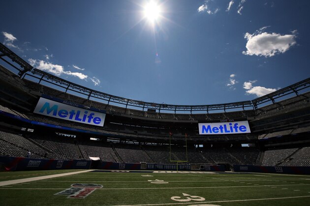 EAST RUTHERFORD, NJ - AUGUST 23:  General view of MetLife signage is seen at the New Meadowlands Stadium on August 23, 2011 in East Rutherford, New Jersey. Life Insurance company MetLife have agreed a 25 year stadium rights agreement with the New York Jets and the New York Giants National Football League teams for an undisclosed fee.  (Photo by John W. Ferguson/Getty Images)