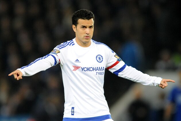 Chelsea’s Pedro during the English Premier League soccer match between Leicester City and Chelsea at the King Power Stadium in Leicester, England, Monday, Dec. 14, 2015. (AP Photo/Rui Vieira)