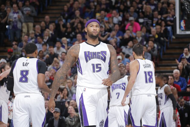 Sacramento, CA - DECEMBER 15: DeMarcus Cousins #15 of the Sacramento Kings during the game against the Houston Rockets on December 15, 2015 at Sleep Train Arena in Sacramento, California. NOTE TO USER: User expressly acknowledges and agrees that, by downloading and or using this Photograph, user is consenting to the terms and conditions of the Getty Images License Agreement. Mandatory Copyright Notice: Copyright 2015 NBAE (Photo by Rocky Widner/NBAE via Getty Images)