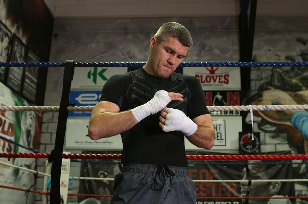 BOLTON, ENGLAND - DECEMBER 14: Boxer Liam Smith with during a media work-out at the Gloves Community Centre on December 14, 2015 in Bolton, England. Smith defends his World Junior Middleweight title against Jimmy Kelly this Saturday in Manchester. (Photo by Dave Thompson/Getty Images)