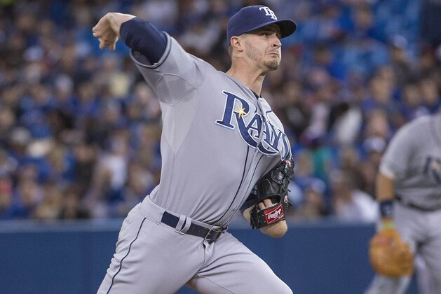 Sep 25, 2015; Toronto, Ontario, CAN; Tampa Bay Rays starting pitcher Jake Odorizzi (23) throws a pitch during the first inning in a game against the Toronto Blue Jays at Rogers Centre. Mandatory Credit: Nick Turchiaro-USA TODAY Sports Sep 25, 2015; Toronto, Ontario, CAN; Tampa Bay Rays starting pitcher Jake Odorizzi (23) throws a pitch during the first inning in a game against the Toronto Blue Jays at Rogers Centre. Mandatory Credit: Nick Turchiaro-USA TODAY Sports