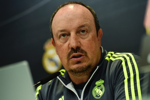 Real Madrid's coach Rafael Benitez speaks during a press conference at Valdebebas sport city in Madrid on December 12, 2015.  AFP PHOTO / JAVIER SORIANO / AFP / JAVIER SORIANO        (Photo credit should read JAVIER SORIANO/AFP/Getty Images)