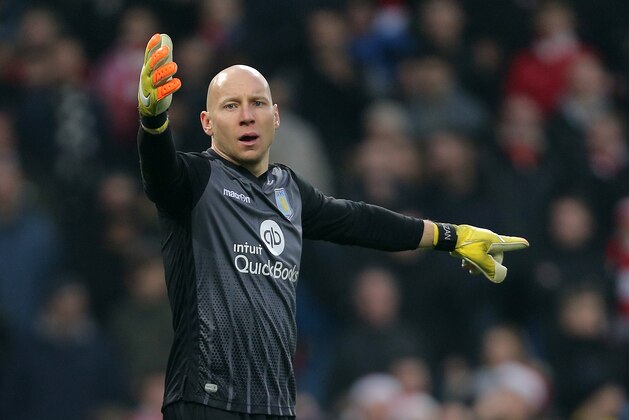 BIRMINGHAM, ENGLAND - DECEMBER 13:  Brad Guzan of Aston Villa during the Barclays Premier League match between Aston Villa and Arsenal at Villa Park on December 13, 2015 in Birmingham, England.  (Photo by James Baylis - AMA/Getty Images)