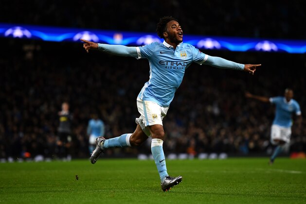 MANCHESTER, ENGLAND - DECEMBER 08:  Raheem Sterling of Manchester City celebrates scoring his side's third goal during the UEFA Champions League Group D match between Manchester City and Borussia Monchengladbach at Etihad Stadium on December 8, 2015 in Manchester, United Kingdom.  (Photo by Laurence Griffiths/Getty Images)