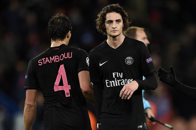 Paris Saint-Germain's French midfielder Adrien Rabiot leaves the pitch at the end of the UEFA Champions League group A football match between Paris-Saint-Germain (PSG) and Shakhtar Donetsk at the Parc des Princes stadium in Paris on December 8, 2015. / AFP / FRANCK FIFE (Photo credit should read FRANCK FIFE/AFP/Getty Images) Paris Saint-Germain's French midfielder Adrien Rabiot leaves the pitch at the end of the UEFA Champions League group A football match between Paris-Saint-Germain (PSG) and Shakhtar Donetsk at the Parc des Princes stadium in Paris on December 8, 2015. / AFP / FRANCK FIFE (Photo credit should read FRANCK FIFE/AFP/Getty Images)