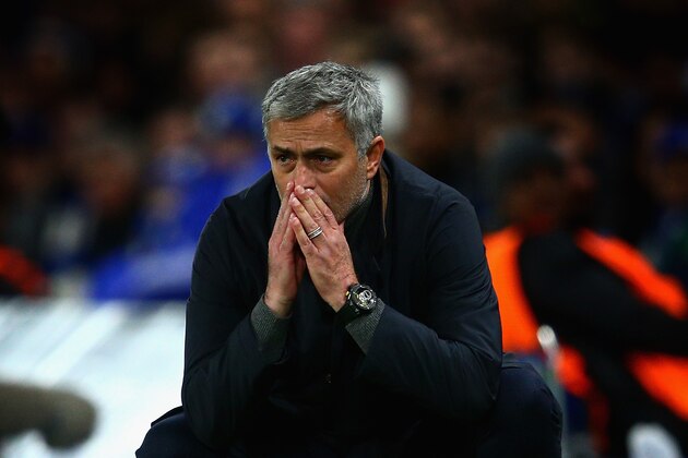 LONDON, ENGLAND - DECEMBER 09: Jose Mourinho manager of Chelsea reacts during the UEFA Champions League Group G match between Chelsea FC and FC Porto at Stamford Bridge on December 9, 2015 in London, United Kingdom. (Photo by Clive Mason/Getty Images) LONDON, ENGLAND - DECEMBER 09: Jose Mourinho manager of Chelsea reacts during the UEFA Champions League Group G match between Chelsea FC and FC Porto at Stamford Bridge on December 9, 2015 in London, United Kingdom. (Photo by Clive Mason/Getty Images)