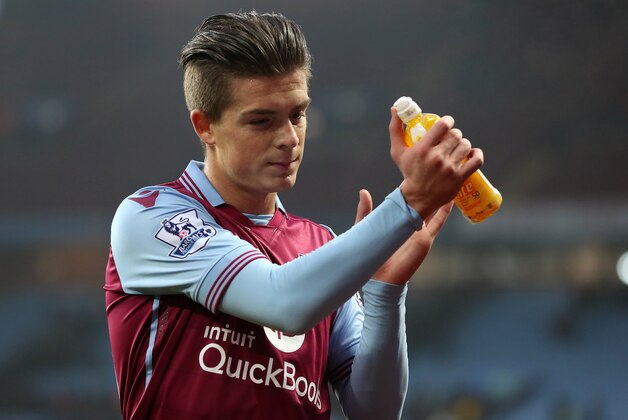 BIRMINGHAM, ENGLAND - DECEMBER 13: Jack Grealish of Aston Villa during the Barclays Premier League match between Aston Villa and Arsenal at Villa Park on December 13, 2015 in Birmingham, England.  (Photo by James Baylis - AMA/Getty Images)