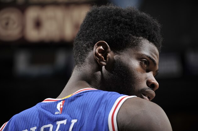 CLEVELAND, OH - DECEMBER 20: Nerlens Noel #4 of the Philadelphia 76ers during the game against the Philadelphia 76ers on December 20, 2015 at Quicken Loans Arena in Cleveland, Ohio. NOTE TO USER: User expressly acknowledges and agrees that, by downloading and or using this Photograph, user is consenting to the terms and conditions of the Getty Images License Agreement. Mandatory Copyright Notice: Copyright 2015 NBAE (Photo by David Kyle/NBAE via Getty Images)
