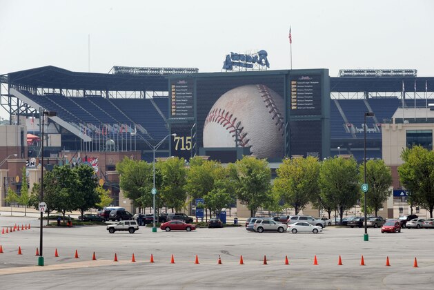 Turner Field, home of the Atlanta Braves MLB baseball team is seen on Saturday, Aug. 20, 2011 in Atlanta. The site was the Olympic Stadium for the 1996 Olympic Games in Atlanta. (AP Photo/Erik S. Lesser)