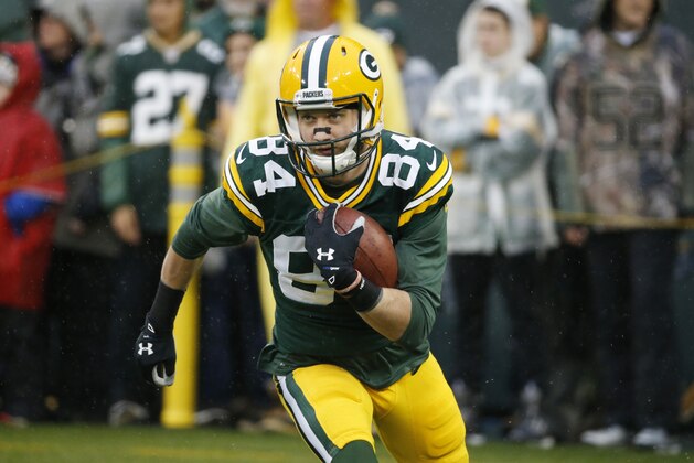 Green Bay Packers' Jared Abbrederis warms up before an NFL football game against the Dallas Cowboys Sunday, Dec. 13, 2015, in Green Bay, Wis. (AP Photo/Mike Roemer)
