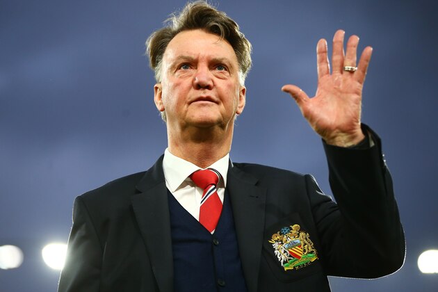 BOURNEMOUTH, ENGLAND - DECEMBER 12: Louis van Gaal Manager of Manchester United waves to supporters prior to the Barclays Premier League match between A.F.C. Bournemouth and Manchester United at Vitality Stadium on December 12, 2015 in Bournemouth, United Kingdom.  (Photo by Jordan Mansfield/Getty Images)