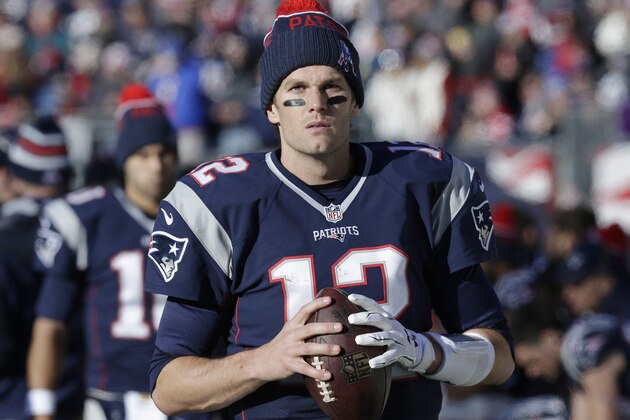 New England Patriots quarterback Tom Brady stands on the sideline in the first half of an NFL football game against the Tennessee Titans, Sunday, Dec. 20, 2015, in Foxborough, Mass. (AP Photo/Charles Krupa)